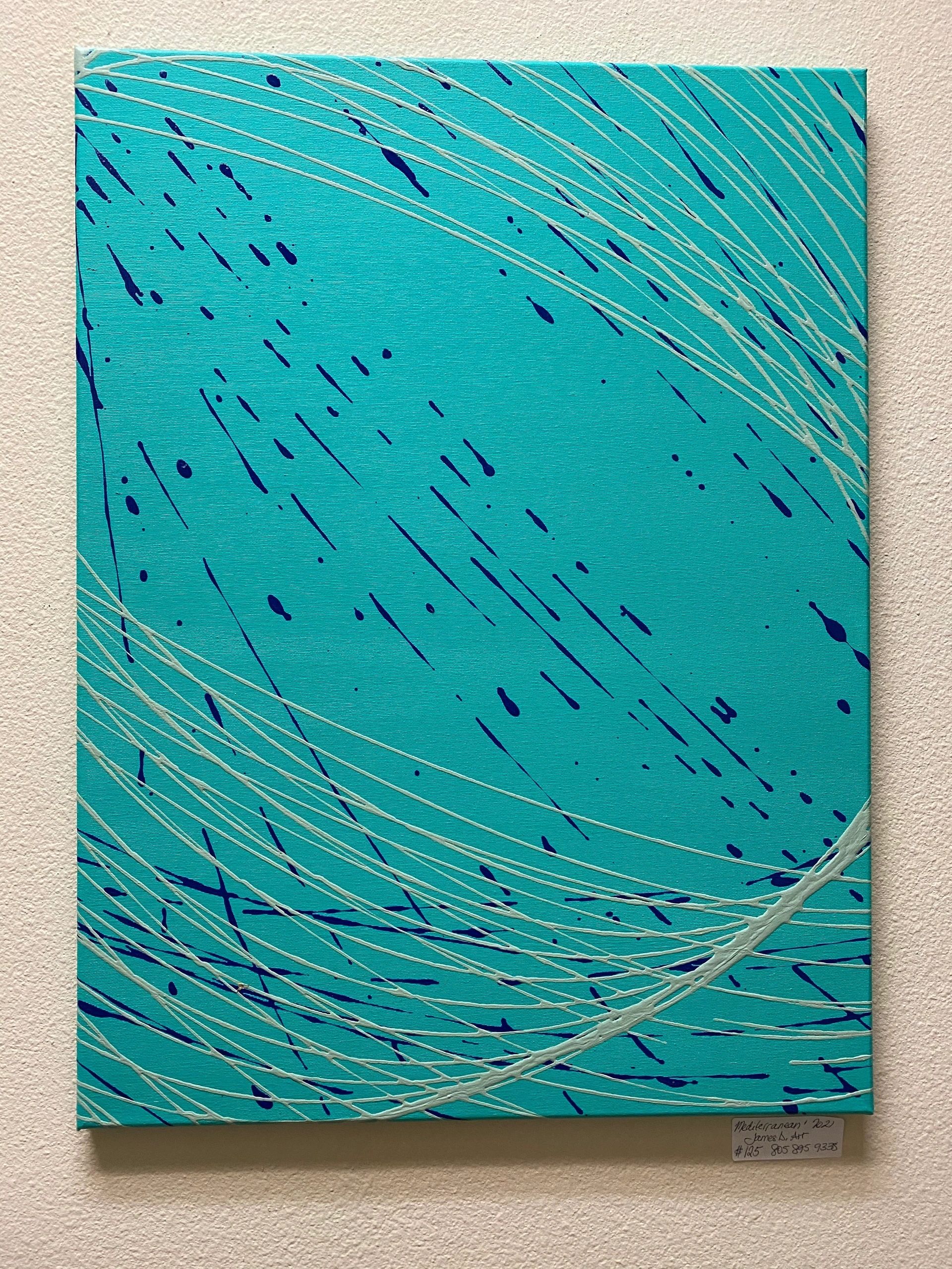 Mediterranean — pendulum painting by James Darnborough, 24" x 18"