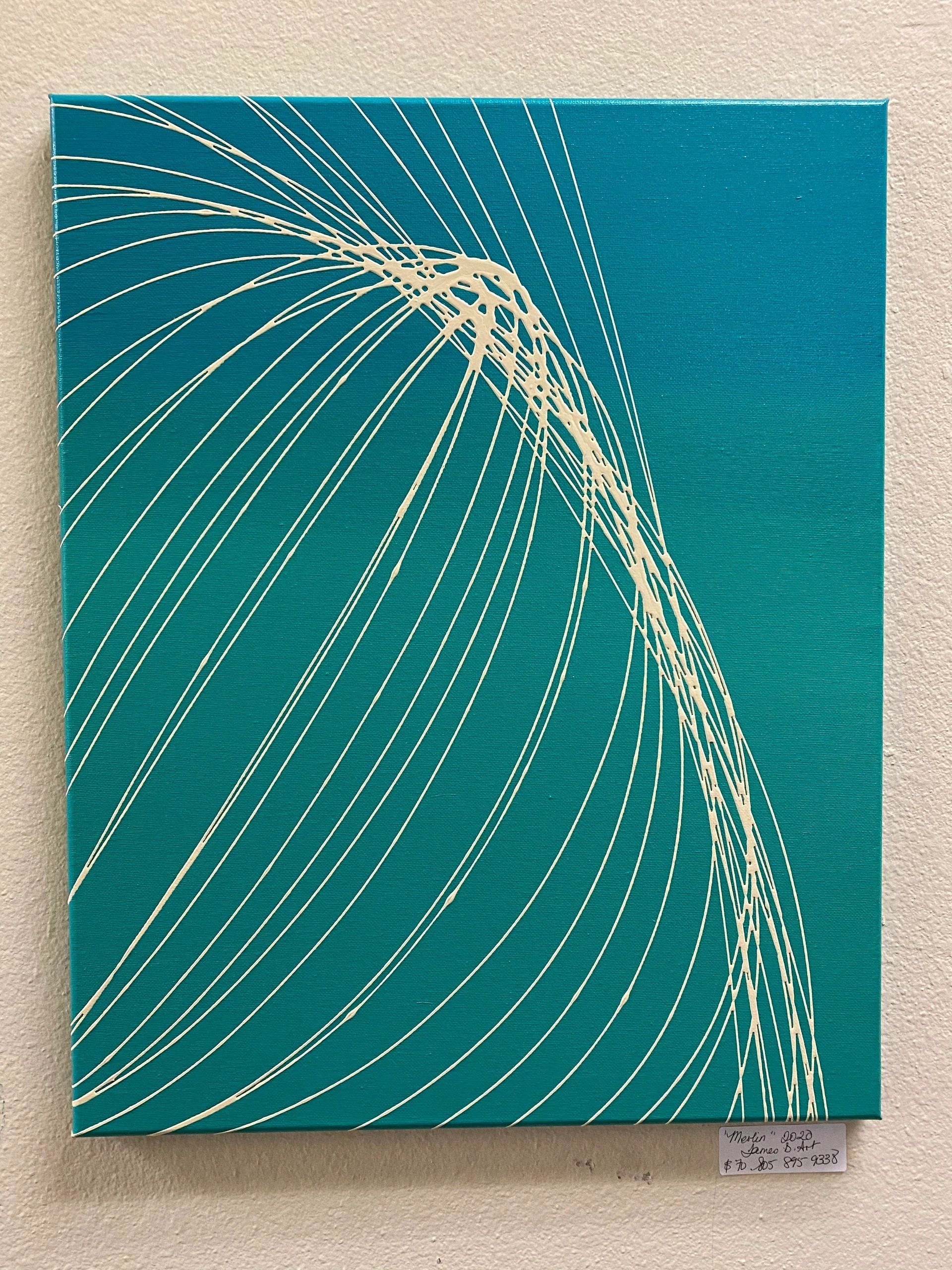 Merlin — pendulum painting by James Darnborough, 20" x 16"