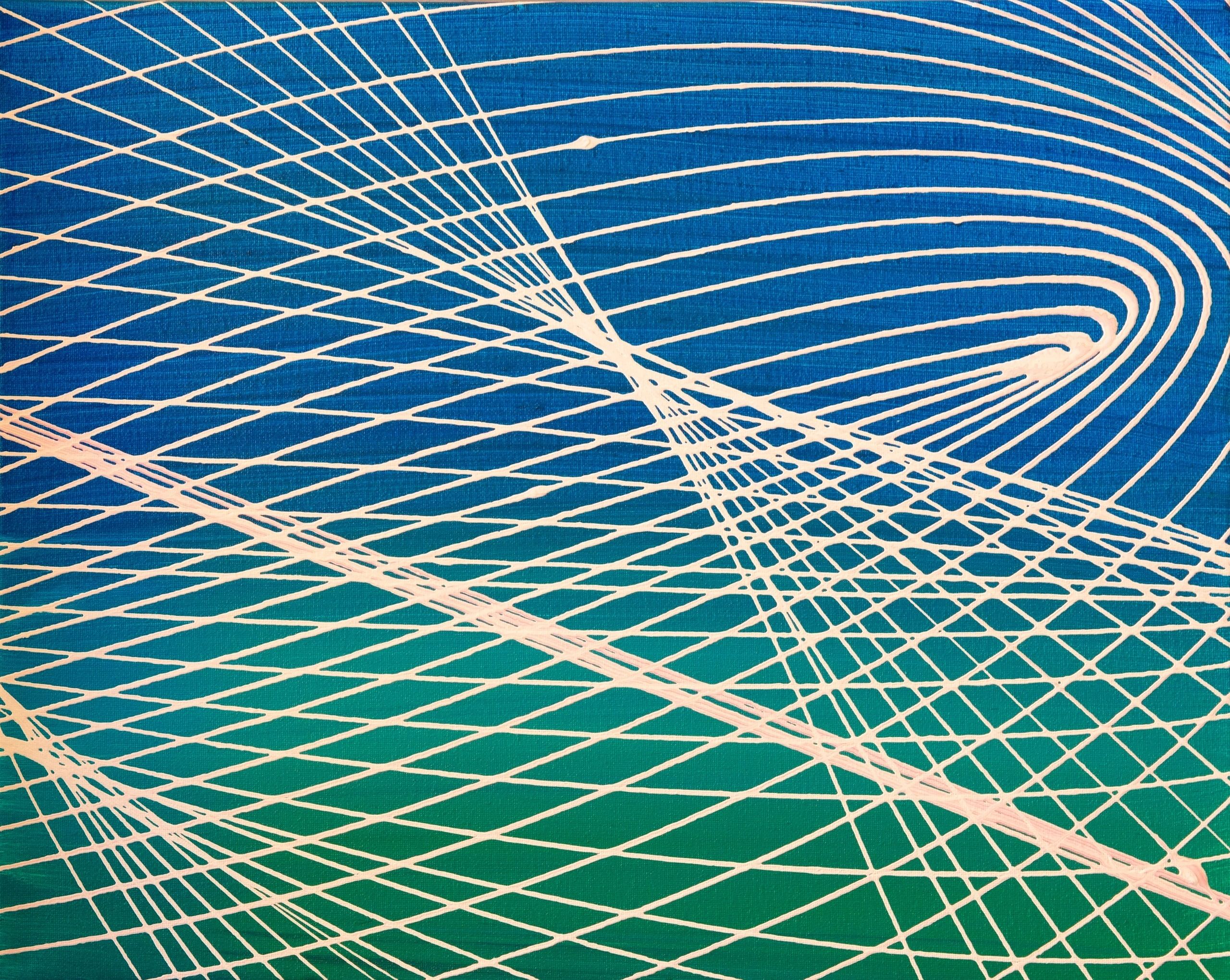 Skynet — pendulum painting by James Darnborough, 20" x 16"