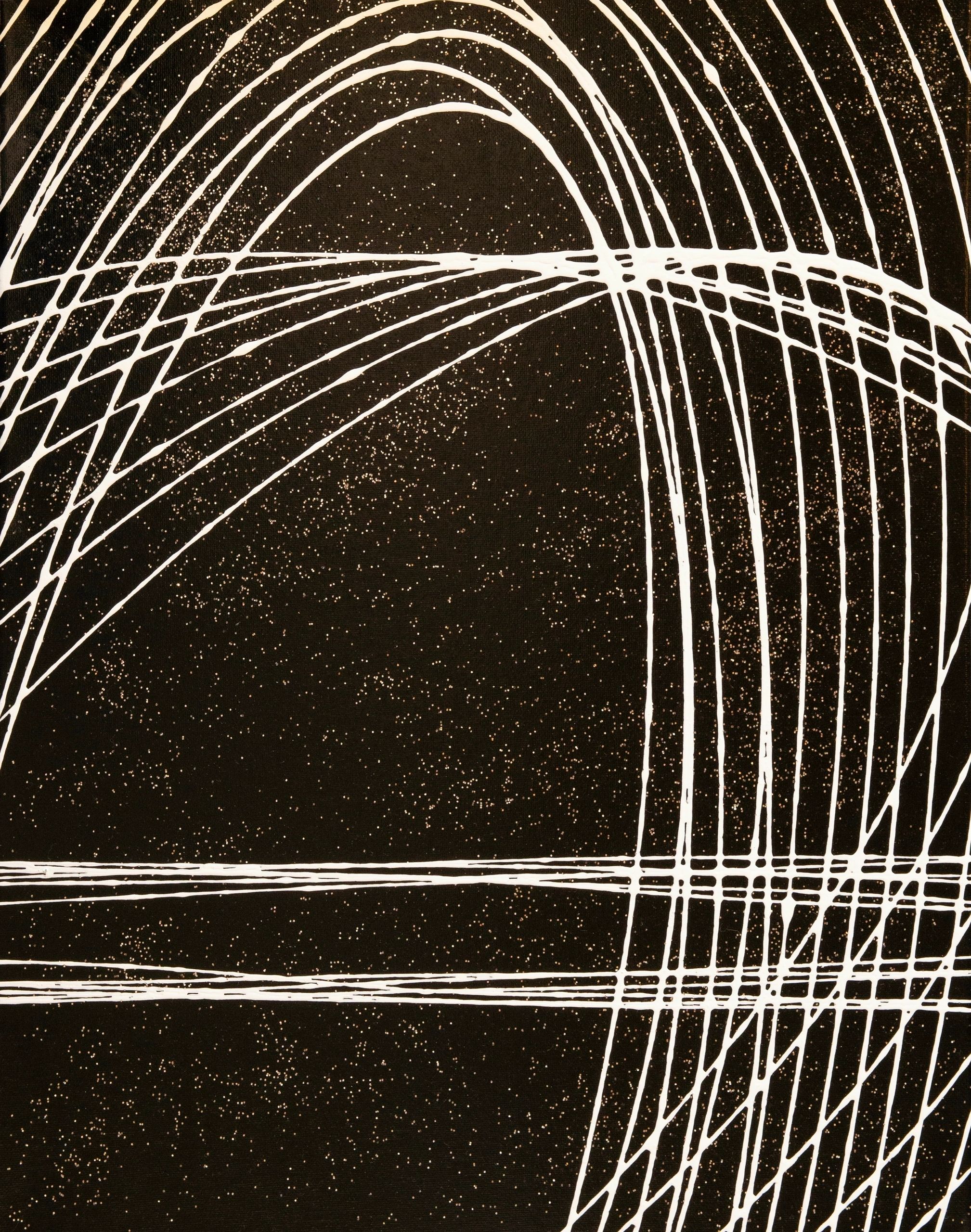 Starlines — pendulum painting by James Darnborough, 20" x 16"